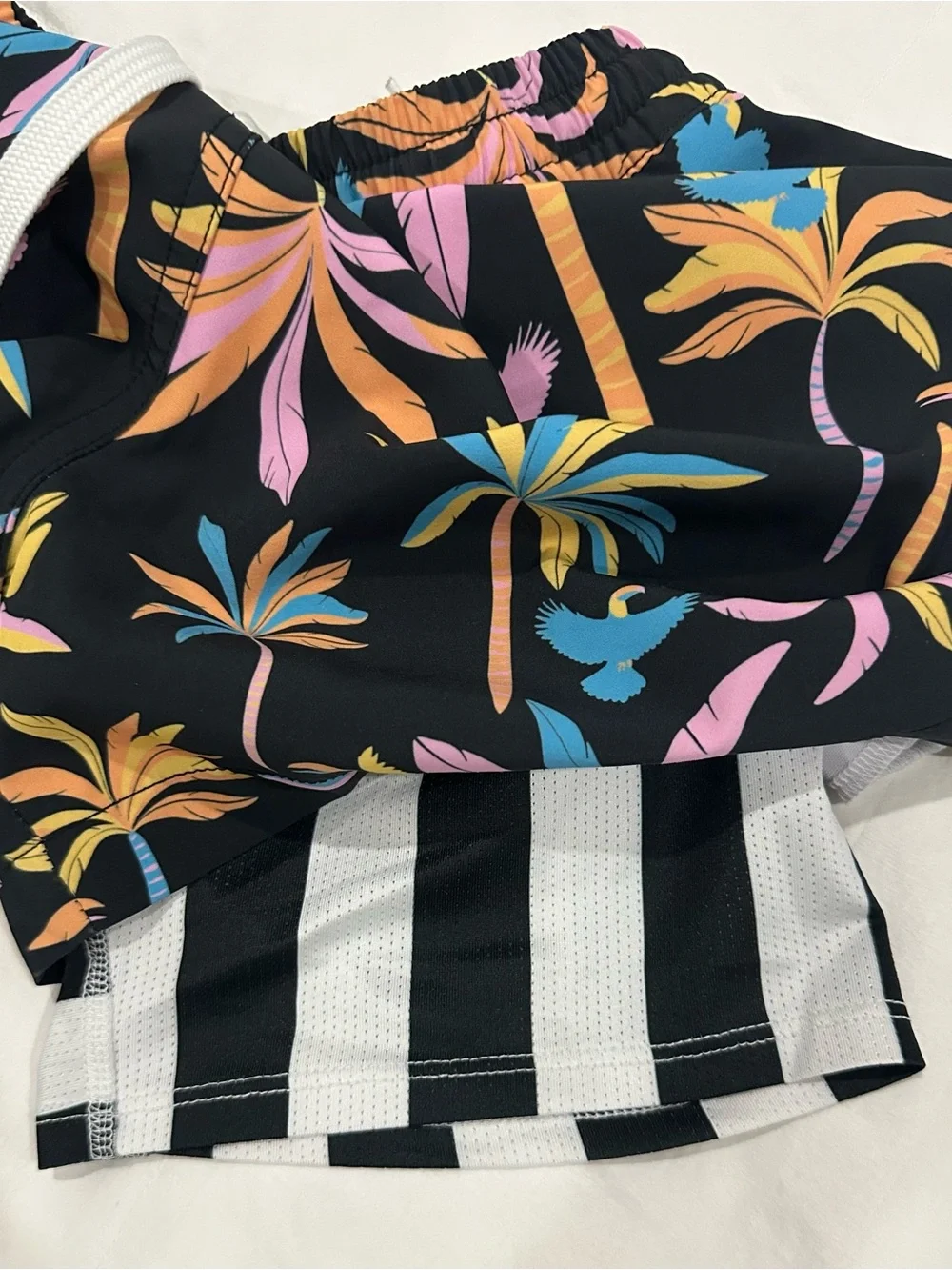 Chubbies Kids Boys Youth Medium M 10/12 The Birds of Paradise Black Neon Classic